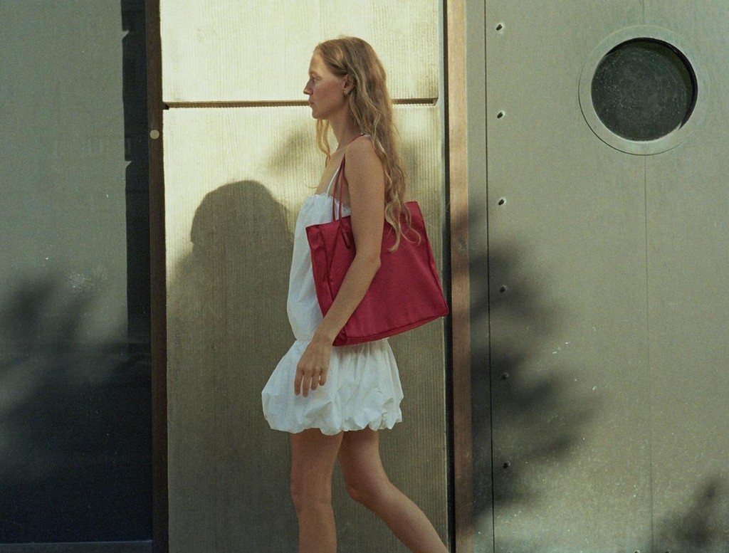 Bags — red tote bag editorial