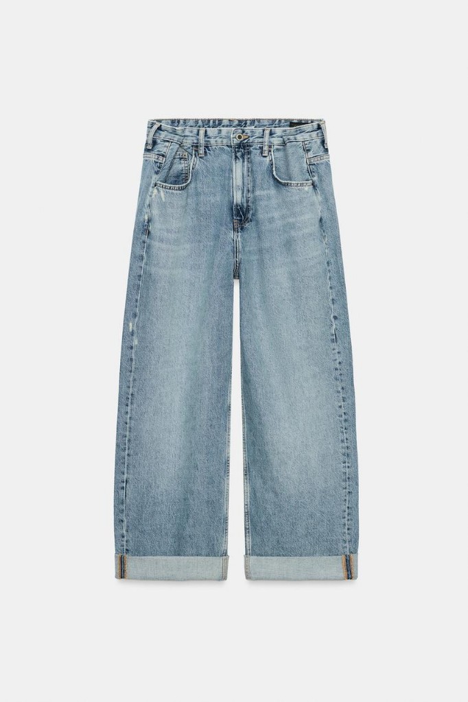 Wide Leg Cuffed Jean